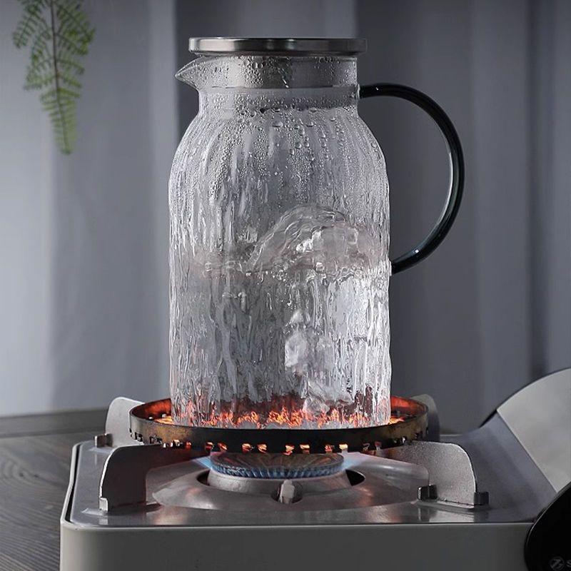 Kaltwasserkessel Hochtemperaturbeständig Baum Muster Haushalt Kaltwasserkessel Tasse Große Kapazität Wohnzimmer Glaskessel Teekanne