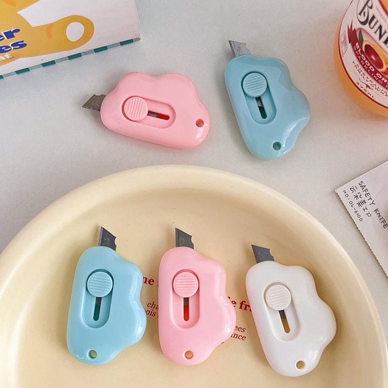 Cute Cloud Shape Mini Portable Utility Knife Paper Cutter Cutting Paper Razor Blade Office Stationery Cutting Supplies