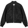 Solid Color Baseball Collar Minimalist Bomber Jacket Women Jackets Black 40WL591-UB1