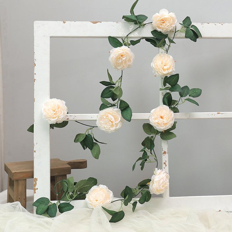 

Рожева шовкова півонія штучні великі квіти ліани весільна вечірка настінний декор плющ ротанг домашній сад прикраса гірлянда зелені рослини