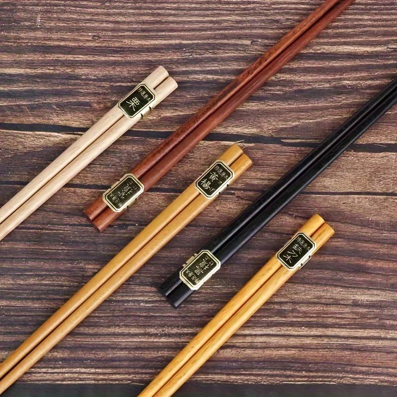 5 Pairs Reusable Chinese Wooden Chopsticks Natural Wooden Chopsticks Tableware Pizza noodle tools 5 colorsr Chinese Bag