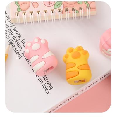 4 Stück manuelle Bleistiftspitzer mit Katzenpfoten-Motiv, 4 Stück Bleistiftspitzer, handgehaltener Bleistiftspitzer für das Büro