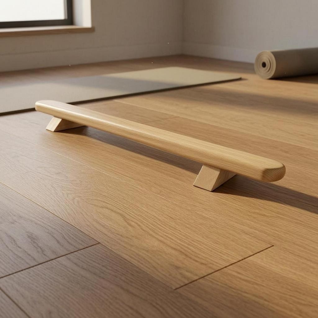 Floor-Standing Push-up Stand Angled Legs Wooden Parallettes Supports Polished