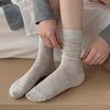 Miu Stacking Socks Children'S Gray Medium Tube Socks Spring And Summer Thin Solid Color Versatile Cotton Socks Summer Stockings Women'S Stockings