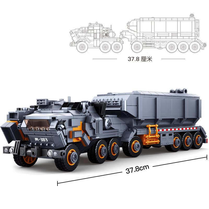 Military Model Building Block the Wandering Earth Heavy Transport Vehicle Truck 832pcs Educational Bricks Toy Boy