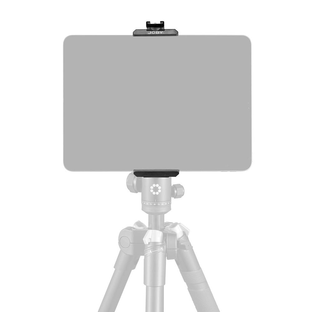 JOBY GripTight Tablet Mount Adapter for PRO2 Female Detachable Cold Compatible with Tablets Wide and Deep Tablets, 1/4" Thread, Shoe, 13-23.5cm 1.7cm