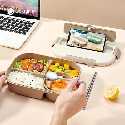 Tragbare Bento-Lunchbox mit Fach, mikrowellengeeigneter Lunchbehälter aus Kunststoff für Schulkinder, Arbeiter, auslaufsicherer Lebensmittelbehälter