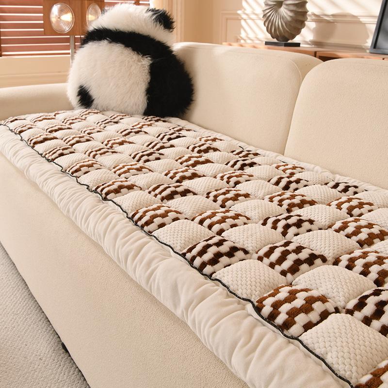 Non-Slip Couch Cushion Thickened Warm Winter Plush Sofa Mat Comfortable Anti Slip Seat Cushion Sofa Cover Plush Sofa Cushion 70x150cm 1pcs