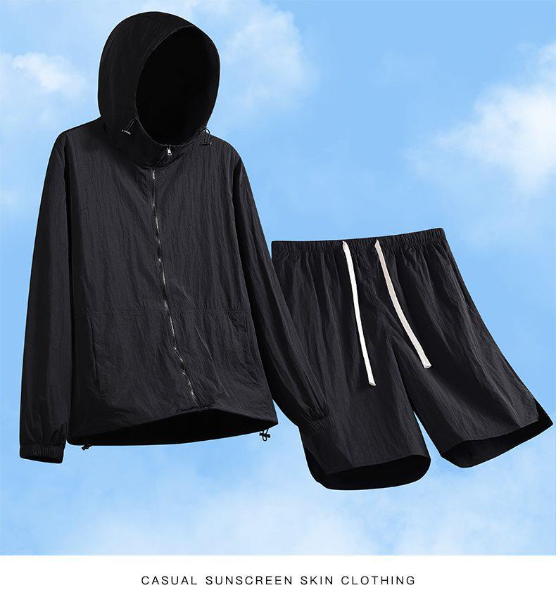 Yi Mi Cang Summer Sun Protection Set: High-Quality Nylon Jacket & Quick-Drying Breathable Shorts for Couples