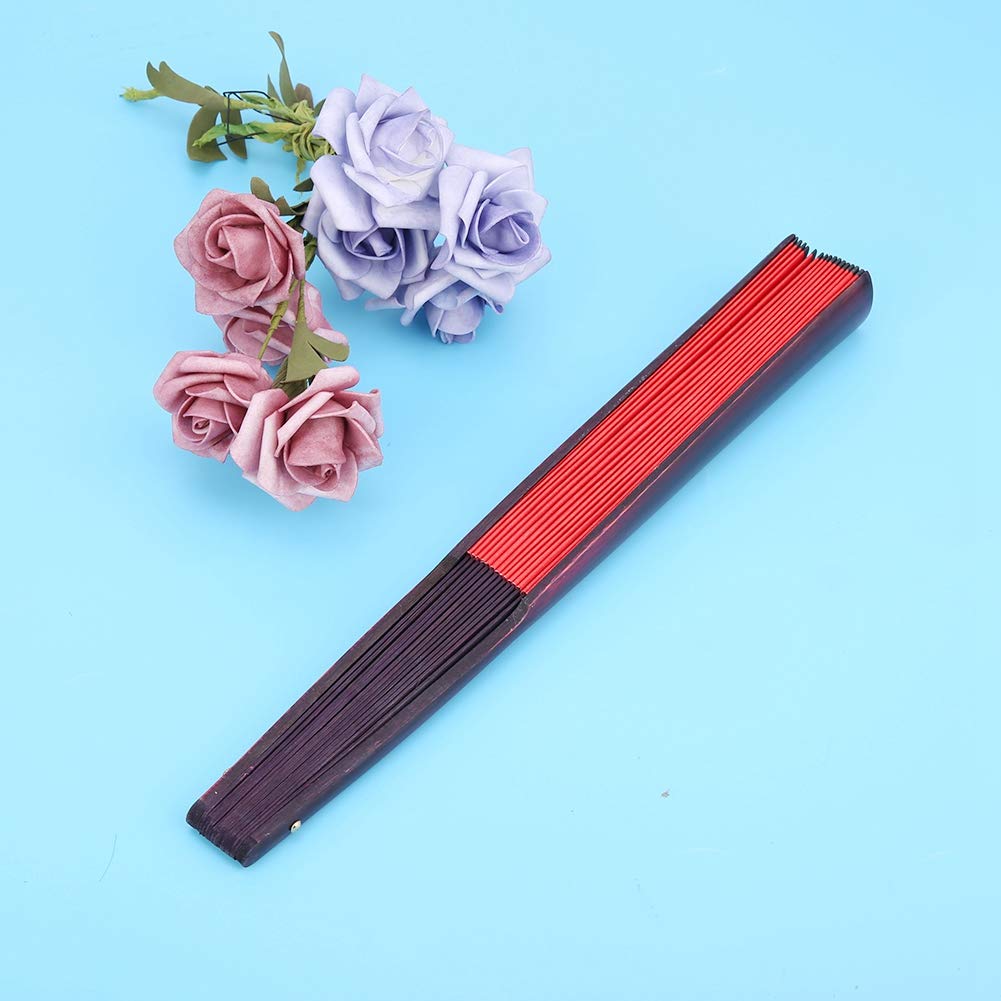 VGEBY Japanese-style Fan, Dance Fan, Prop, Lightweight, for Dancing, Japanese Dance, Modern Dance, Folk Songs (red)