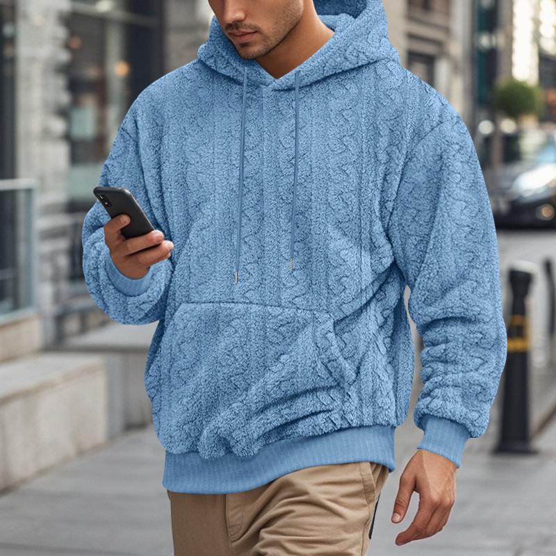 Autumn Winter New Fashion Men's American Style Solid Color Long Sleeve Hooded Pullovers Sweatshirts Male Hoodies Clothes