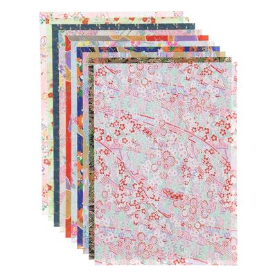 Washi Kawa Sumi Chiyogami Yuzen B4 Size Approximately 25.736.4cm Assorted Patterns 10 Sheets Included