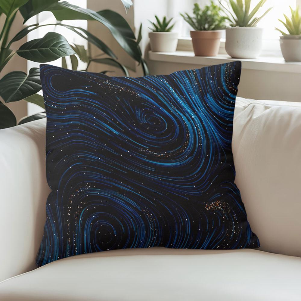 Blue Cosmic Swirl square Jacquard Pillow Cover for Sofa Office Waist Cushion Cover Home Decorative Pillowcase
