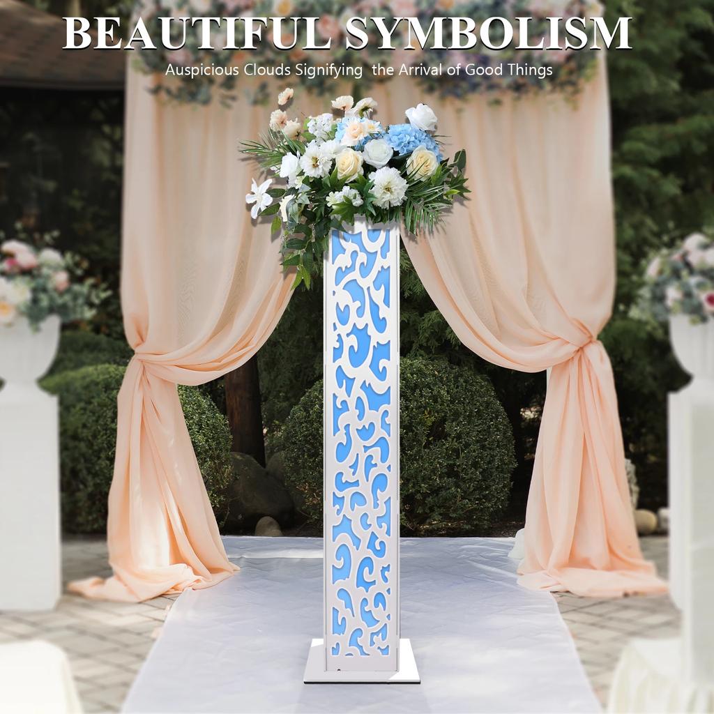 8pcs Wedding Flower Baskets with LED Lights,Hollowed Out Design Outdoor Decor for Birthday Parties,Commercial Opening Ceremonies
