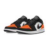 Jordan Air Jordan 1 Black Orange Crushed Abrasion Resistant Low top Vintage Basketball Shoes Men's Orange 553558-081(Team758-F)