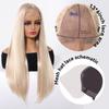 ALAN EATON Synthetic 13x6 Lace Wig Long Straight Red Platinum Wigs for Women Daily Party Cosplay Wedding High Density