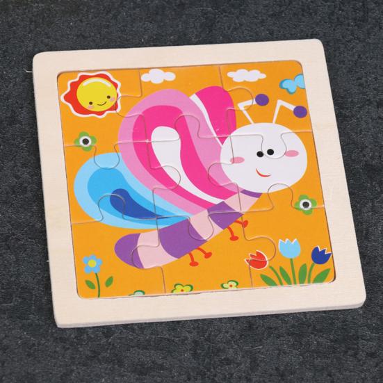 9 Stück Holz Cartoon Tiere Kinder Puzzle Spielzeug Lernen Bildung Panel