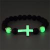 Summer Volcanic Stone Glow-in-the-Dark Vintage Bracelet Multi-color Glow-in-the-Dark Cross Beads Bracelet Bracelet Hand Jewelry