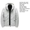 Men Jacket Hooded Thermal Windproof Slim Fit Warm Quilted Coat with Zipper Pockets Autumn Winter Casual Outerwear