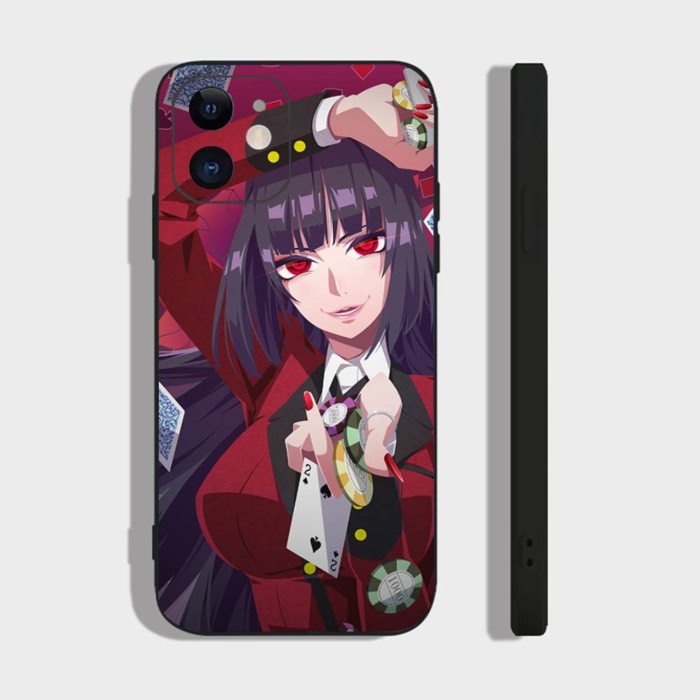 Anime K-Kakegurui Phone Case For IPhone 17 Air 16 15 14 13 Pro Max 11 12 Black Silicone Cover