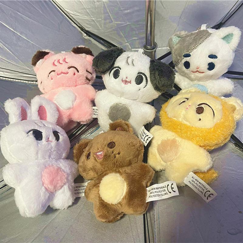 New Kpop Kawaii Cotton Cartoon Keychain Decoration Mini Creative Cute Shoulder Bag Plush Pendant Fans Gift Backpack Key Rings