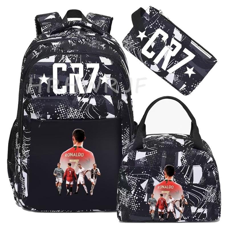 Sports CR7 Camouflage Backpacks With Lunch Bag Men&Women's Casual Canvas School Bags Simple Dual-Shoulder Bag Laptop Travel Bag