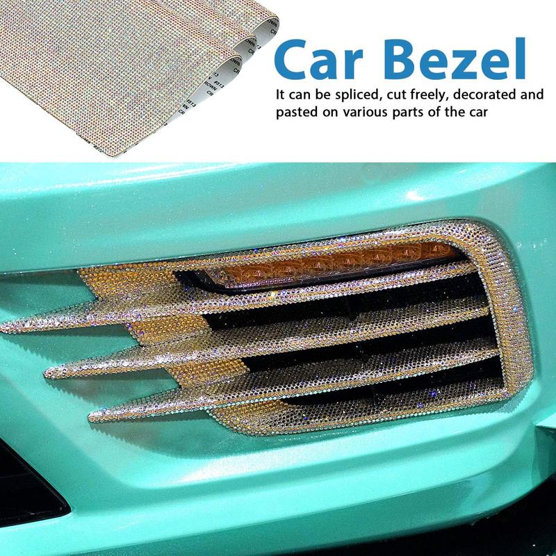 1pc Bling Rhinestone Car Sticker Decoration Auto Multi-function Threshold Protect Stickers Tape Car Protection Scratch-resistant
