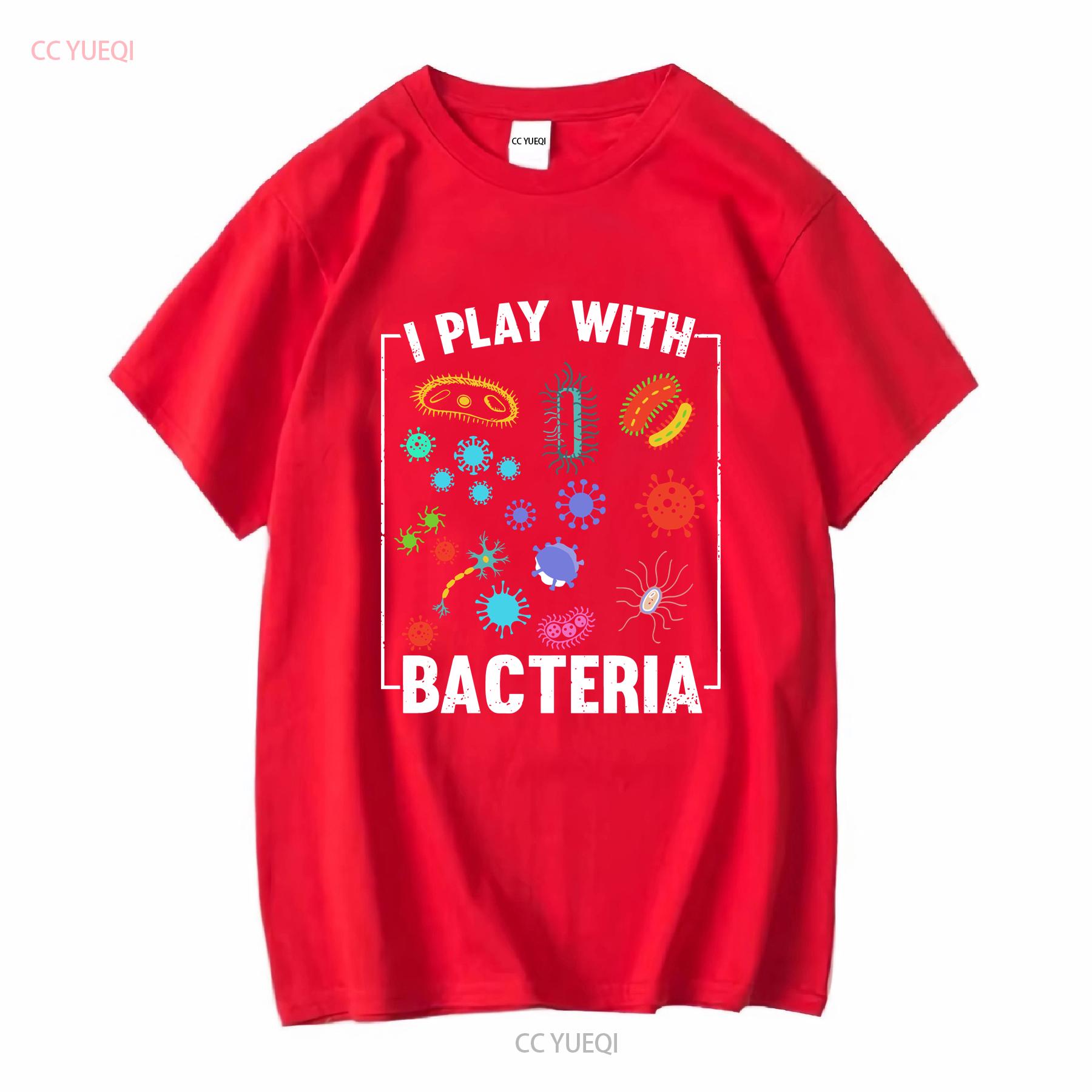 Футболка Микробиолог Наука Смешная Надпись Я Играю с Бактериями Студент Микробиологии Биолог Лаборатория с длинным или коротким рукавом S