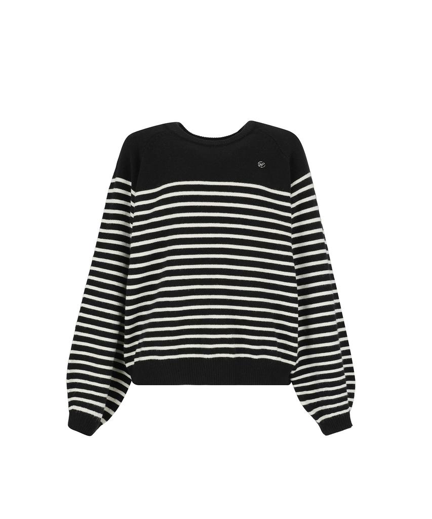 SWEET SOUP Striped Loose Fit Emblem Sweater (Wbalkf1)