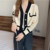 Autumn New Style French Retro Trendy Cardigan Jacket Women's V-neck Temperament High-end Knitted Sweater