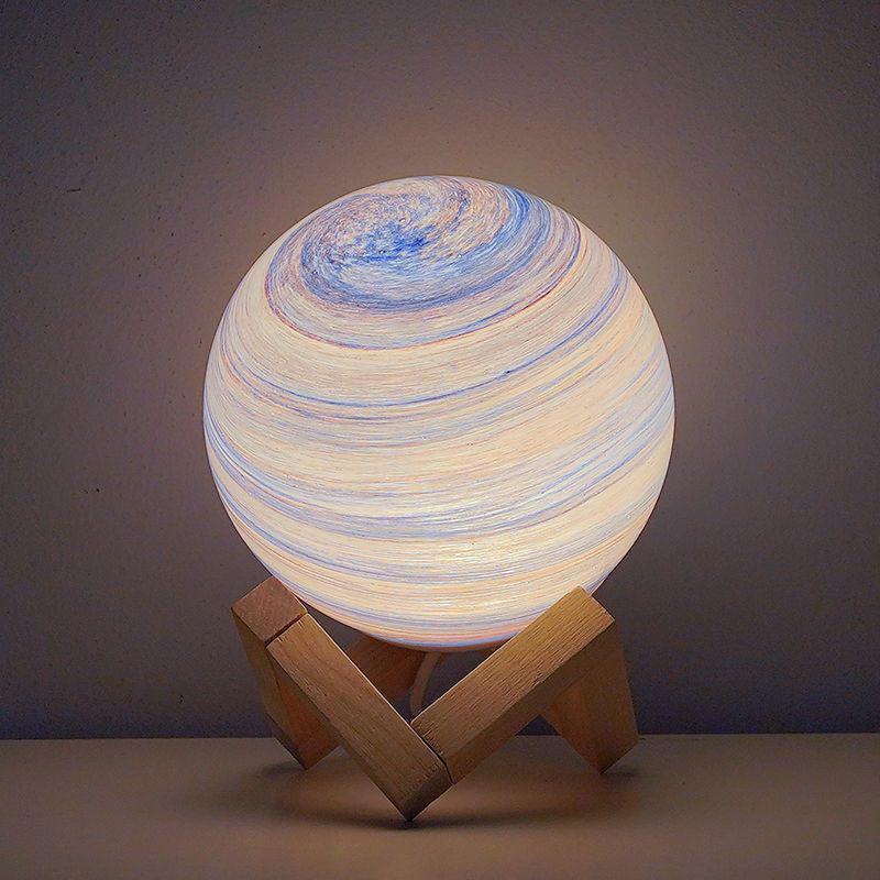 Creative Planet Moon & Starry Sky Projector: Remote-Controlled Night Table Lamp for Bedroom Atmosphere