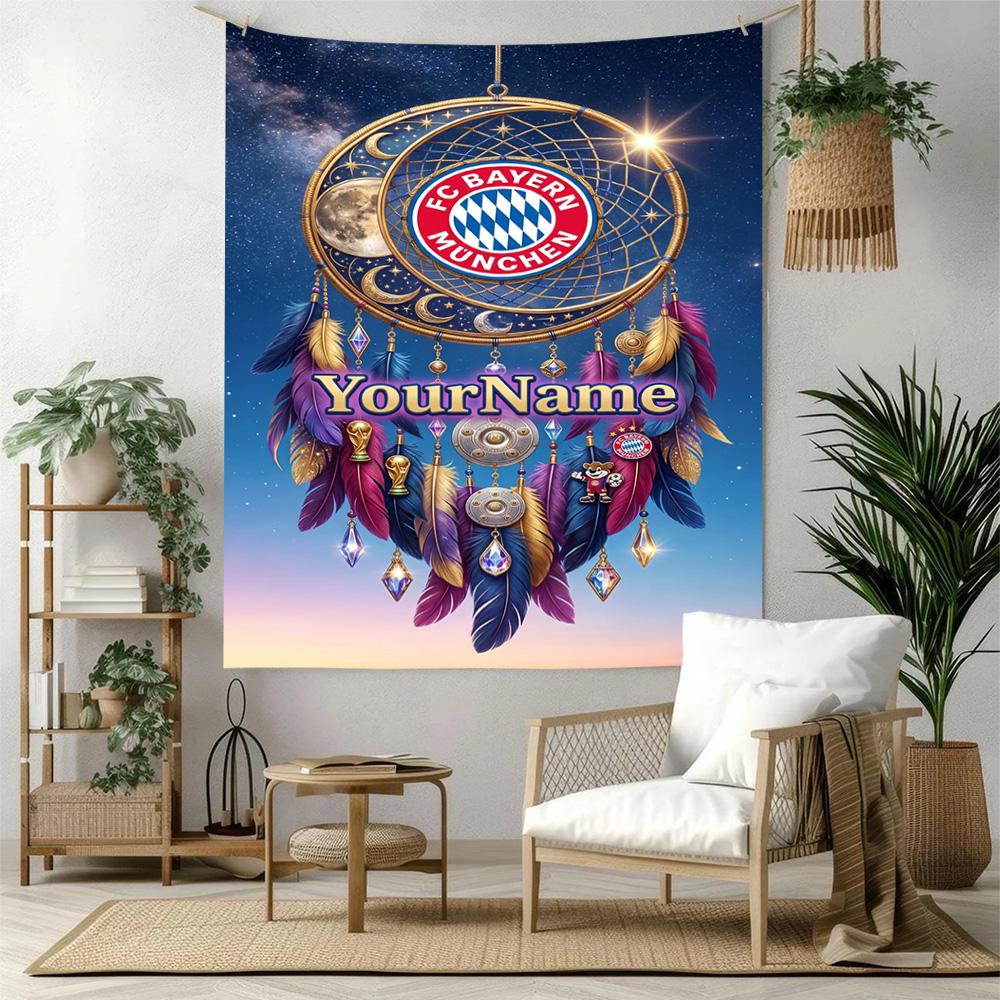 Fc Bayern Mnchen Custom Your Name Wall Decor Tapestry Art For Pet Memorial Birthdaywedding Party Backdrop Family Gift