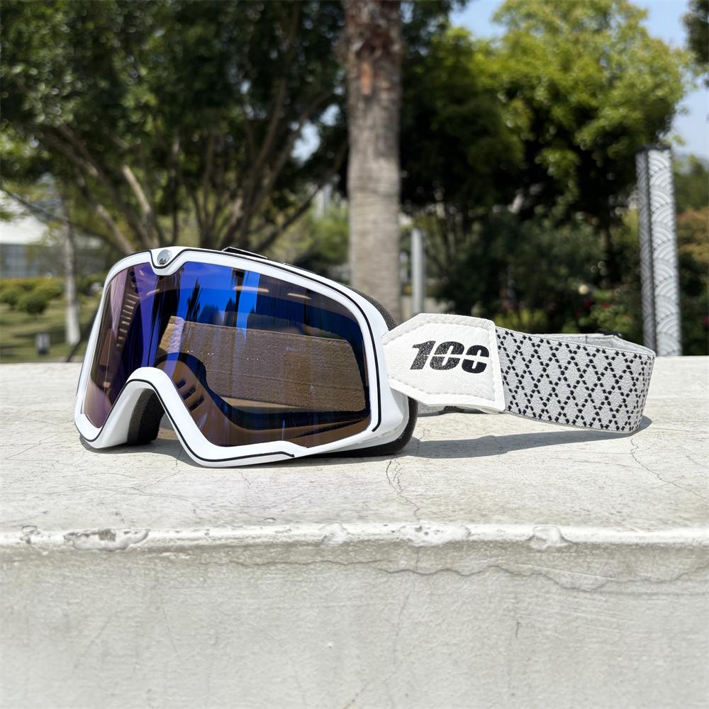 Retro Motorcycle Goggles Ski Glasses 100 Motocross Sunglasses Vintage Eyewear Helmet Cycling Racing Cafe Racer Chopper MTB ATV