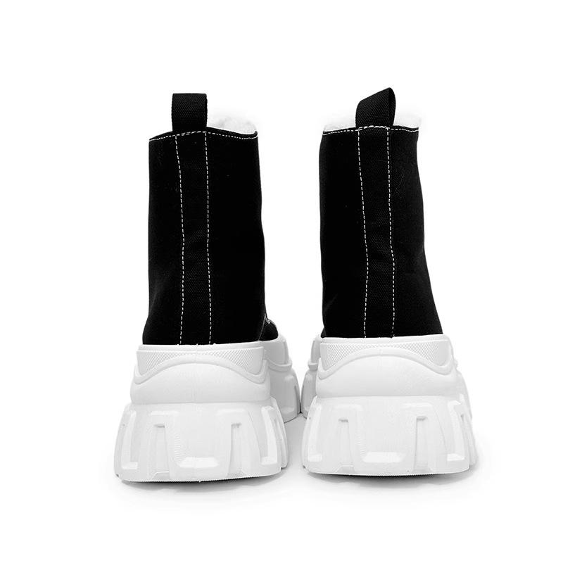 Herren High-Top Fleecegefütterte Winter Canvas Sneaker mit dicker Sohle