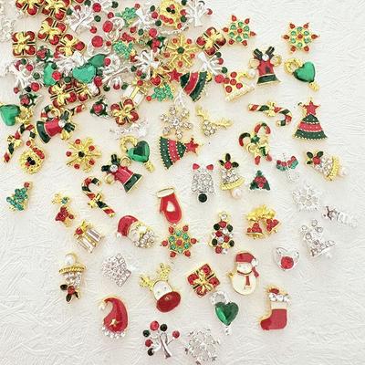 Christmas Alloy Nail Art Decorations: Snowman, Bell, Elk, Tree