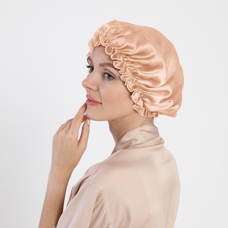 Mulberry Silk Hair Care Round Cap 16 Mmi Silk Nightcap Headgear Chemotherapy Cap Silk Shower Cap