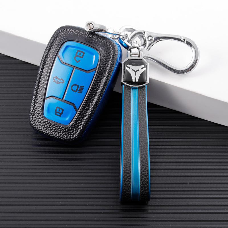 Leather Key Cover Compatible with Tata Nexon, Safari, Altroz