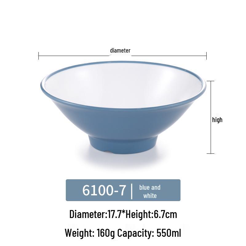 Große Melamin-Ramen-Schüssel für Nudelläden - Konische Luosifen, Mala Tang, Suppen- & Reispudding-Schüssel