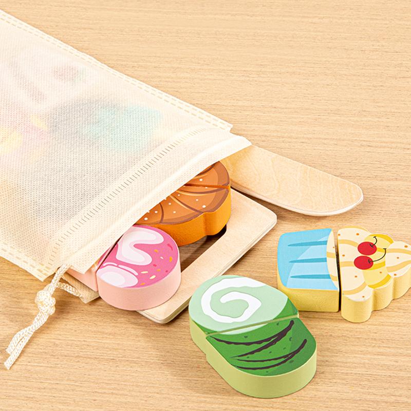 Simulation Kitchen Pretend Fruit Vegetable Ice Cream Food Cutting Toy Wooden Classic Game Montessori Educational Toy For Kids