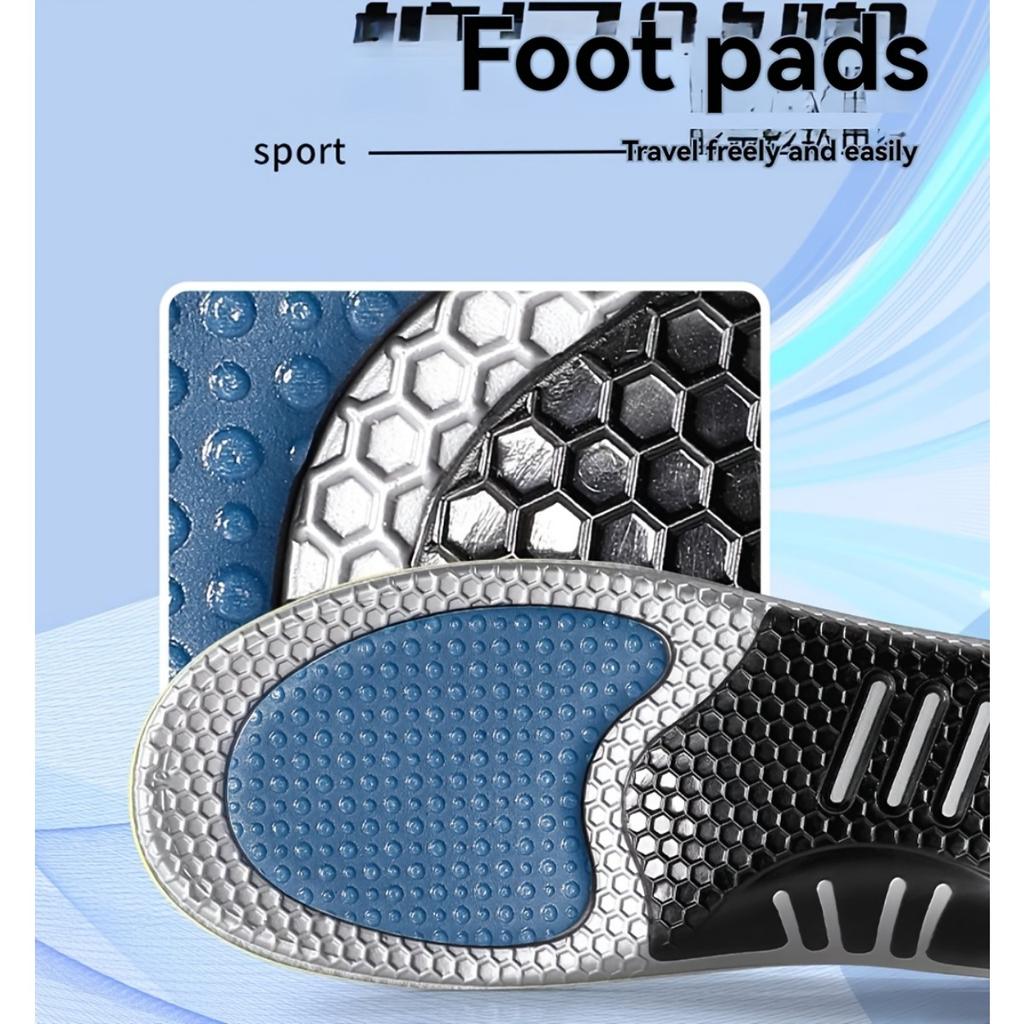 Silicone Sports Insole - Shock-absorbing, Comfortable Cushioning, Suitable for Running and Standing, with Arch Support, Insole