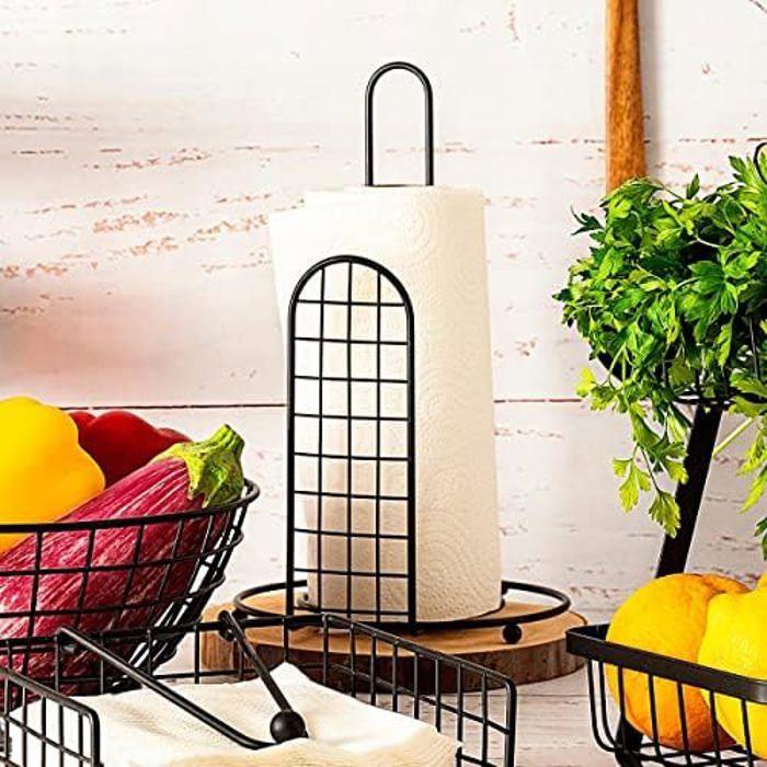 Porte-Rouleaux - QUID - Ébène - Acier Peint - 18x18x31 Cm - Noir