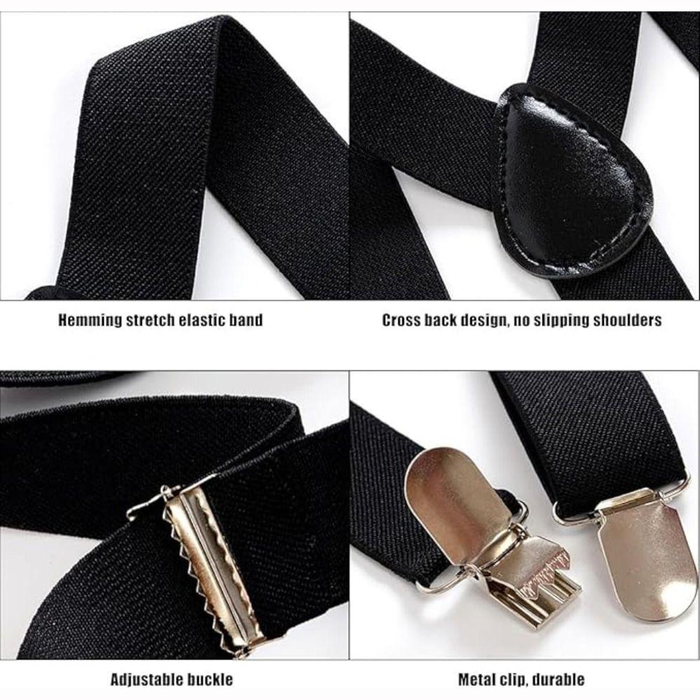 Solid Color Suspenders Bowtie Elastic Children Belt Classic Accessory Y-Back Braces
