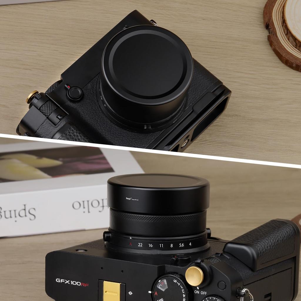 Haoge Metal Front Lens Cap Cover for Fujifilm GFX100RF Camera Accessories Black Cap - GFX-B