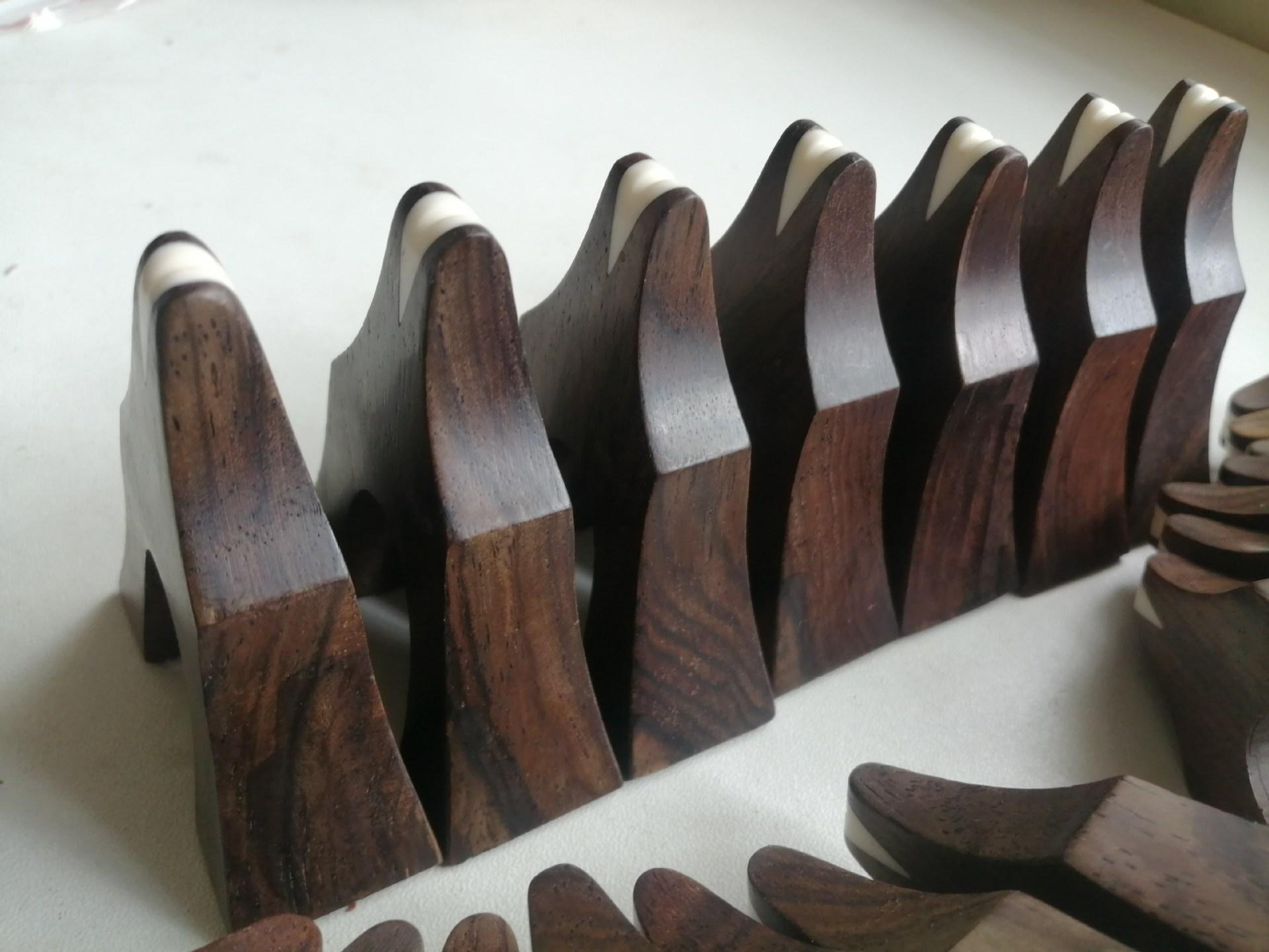 Ebony Guzheng Bridge with Non-Slip Design and Optional Character Engraving Stickers Ebony Labeled Set