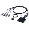 ELECOM KVM Switch 2 PC Share HDMI USB 2.0 WUXGA 1920x1200 with Remote Switch Cable HDCP Bus Powered Black KVM-KHUSN2