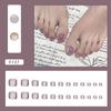 2025 Light Chasing Cat's Eye Wear Nail and Foot Nail Patch Toenail Nail Patch Purple Solid Color Fake Nail 24 Pieces