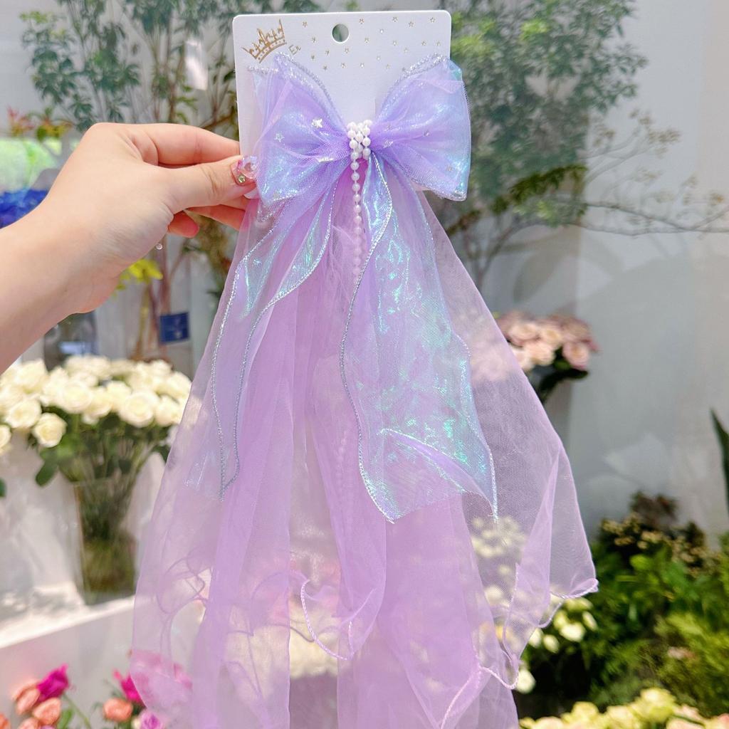 Butterfly Knot Mesh Princess Ribbon Children's Hair Clip New Cute and Exquisite Starlight Crown Does Not Damage Hair Children's