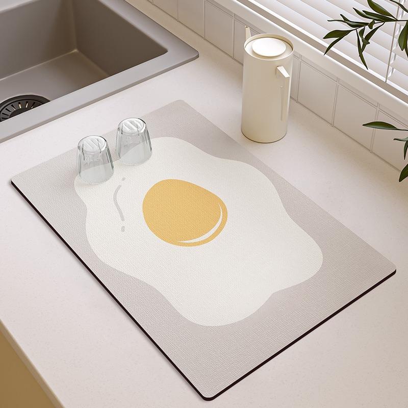 Small Fresh Kitchen Countertop Mat Dirt Resistant Heat-resistant Heat-insulating Pad Water Absorbing Quick Drying Anti Slip Pad