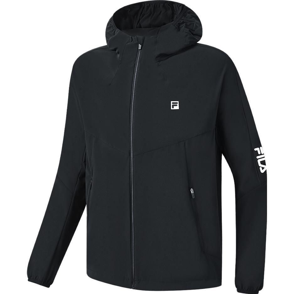 Fila Latte Girl 3.0 Solid Logo Stand Collar Knitted Jacket Men Jacket Deep-Black A11M321702F-BK