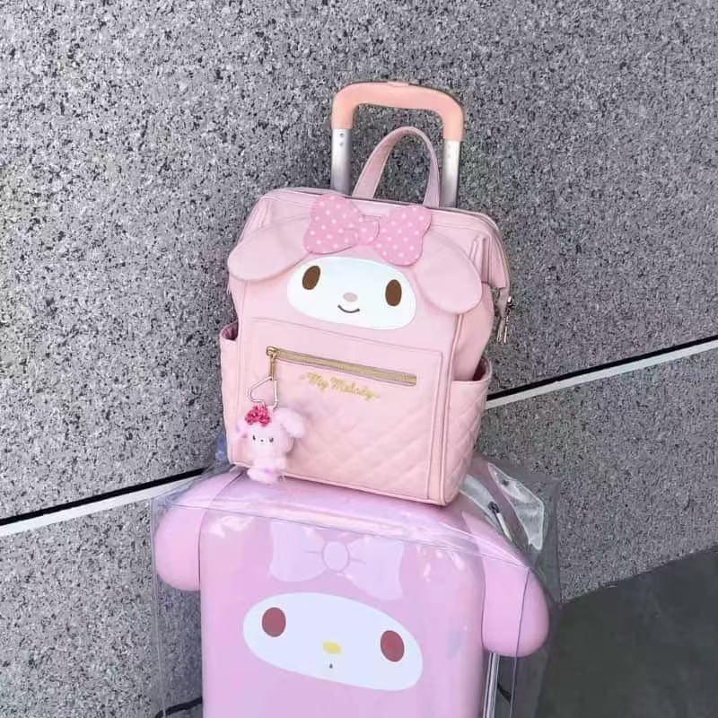 My Melody Lolita Backpack - Cute Japanese Style Bow Handbag & Book Bag with Large Capacity, Two-in-One Design